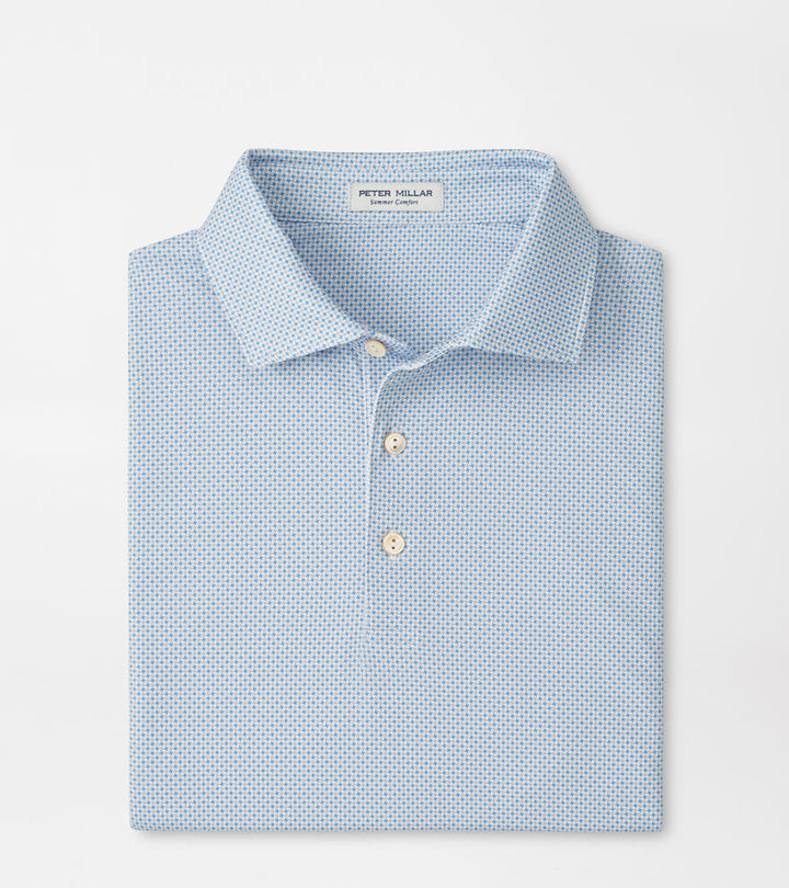 Peter Millar Phoenix Performance Jersey Polo: White/Bluebird