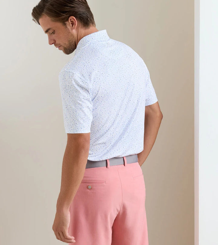 Peter Millar Nice Shot Performance Jersey Polo with Pimento Cheese: White