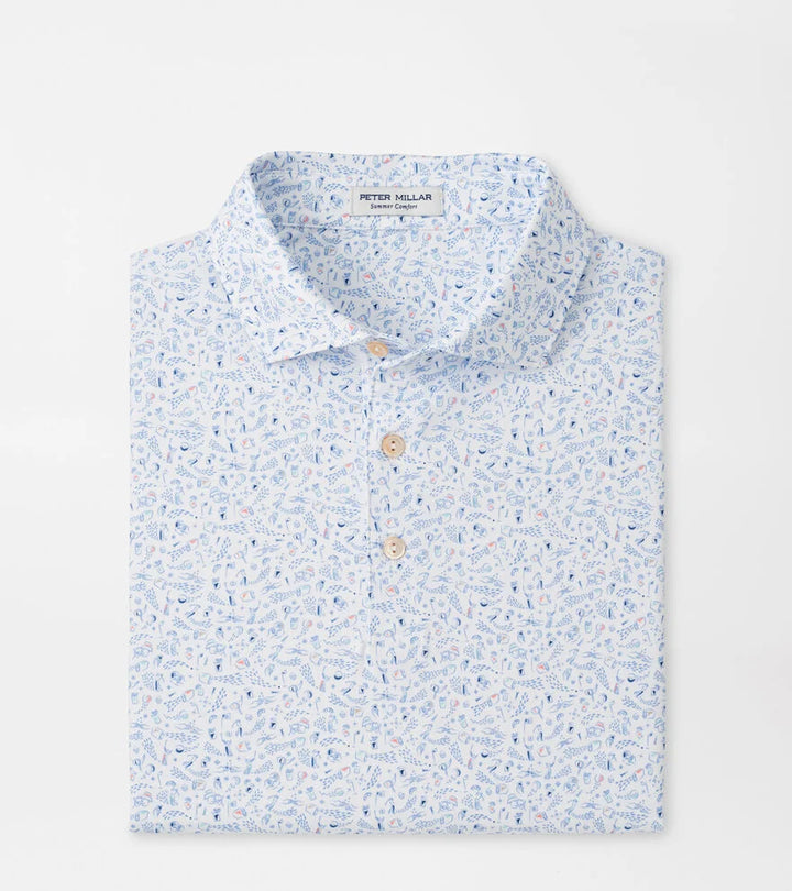 Peter Millar Nice Shot Performance Jersey Polo: White