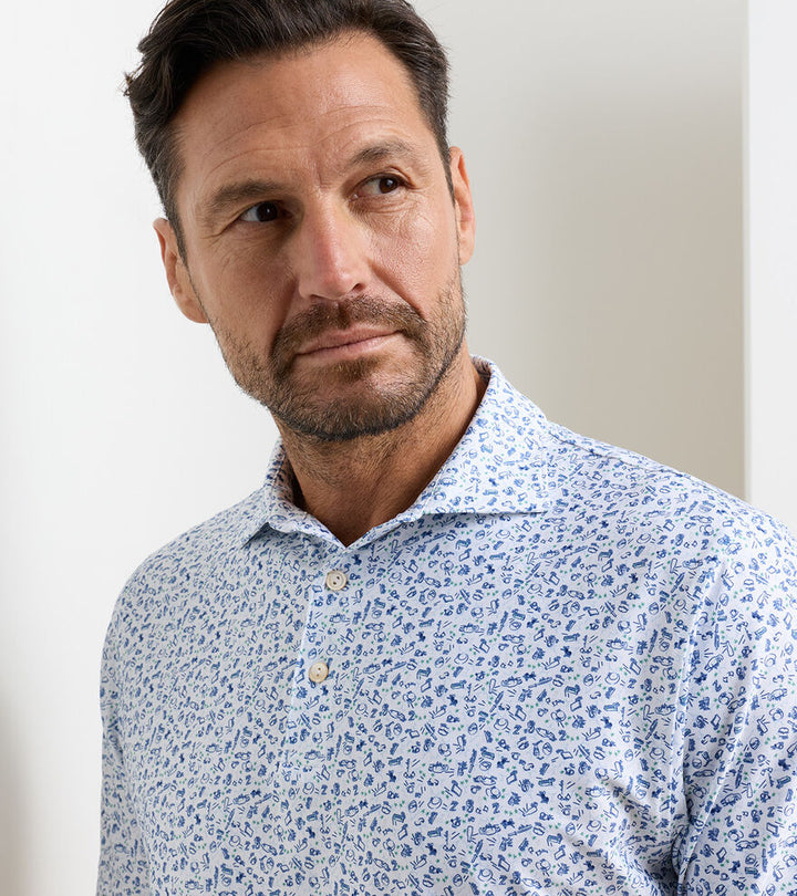Peter Millar Wilkins Performance Jersey Polo: White