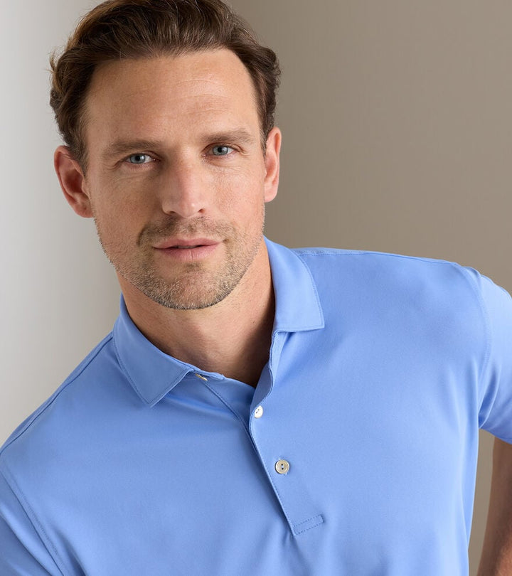 Peter Millar Solid Performance Mesh Polo: Bluebird