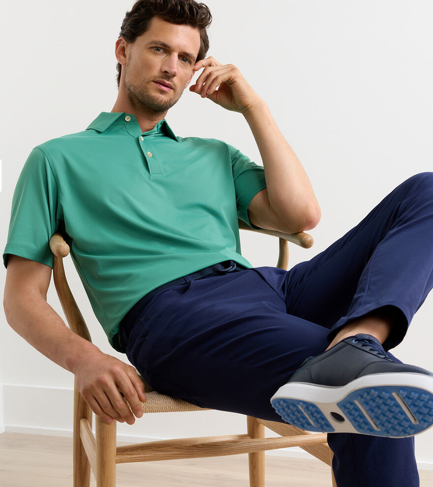 Peter Millar Solid Performance Mesh Polo: Snow Pea