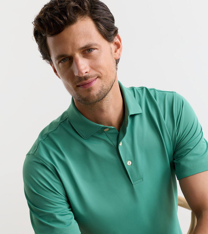 Peter Millar Solid Performance Mesh Polo: Snow Pea