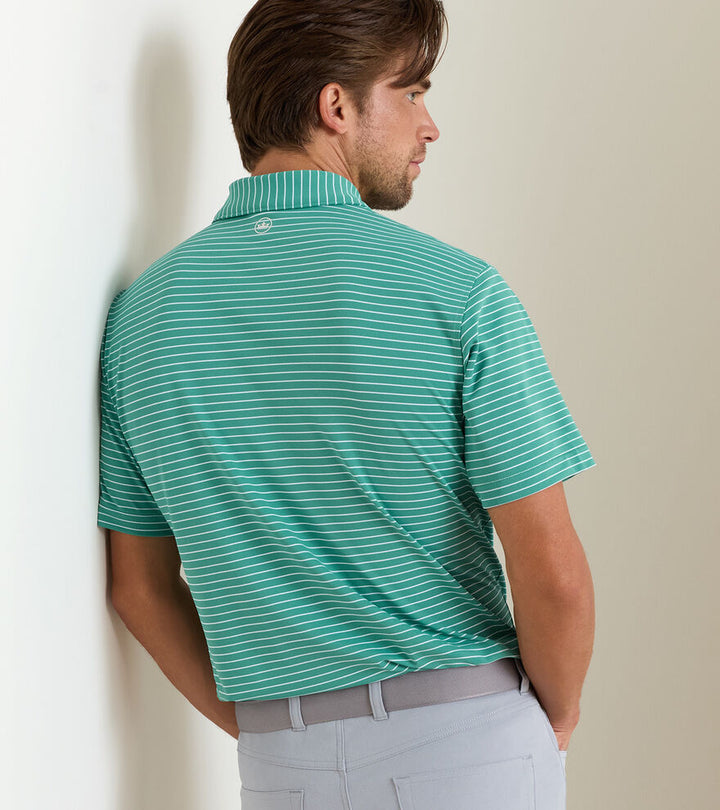 Peter Millar Winston Performance Mesh Polo: Snow Pea