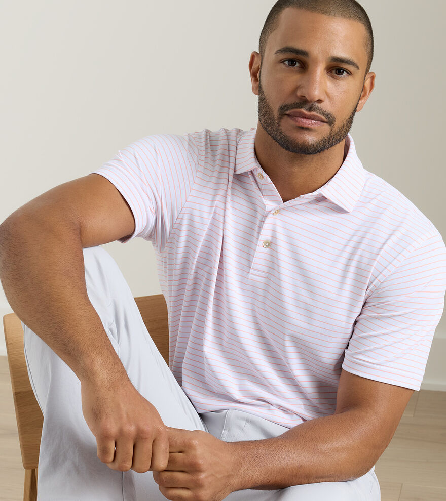 Peter Millar Winston Performance Mesh Polo: White