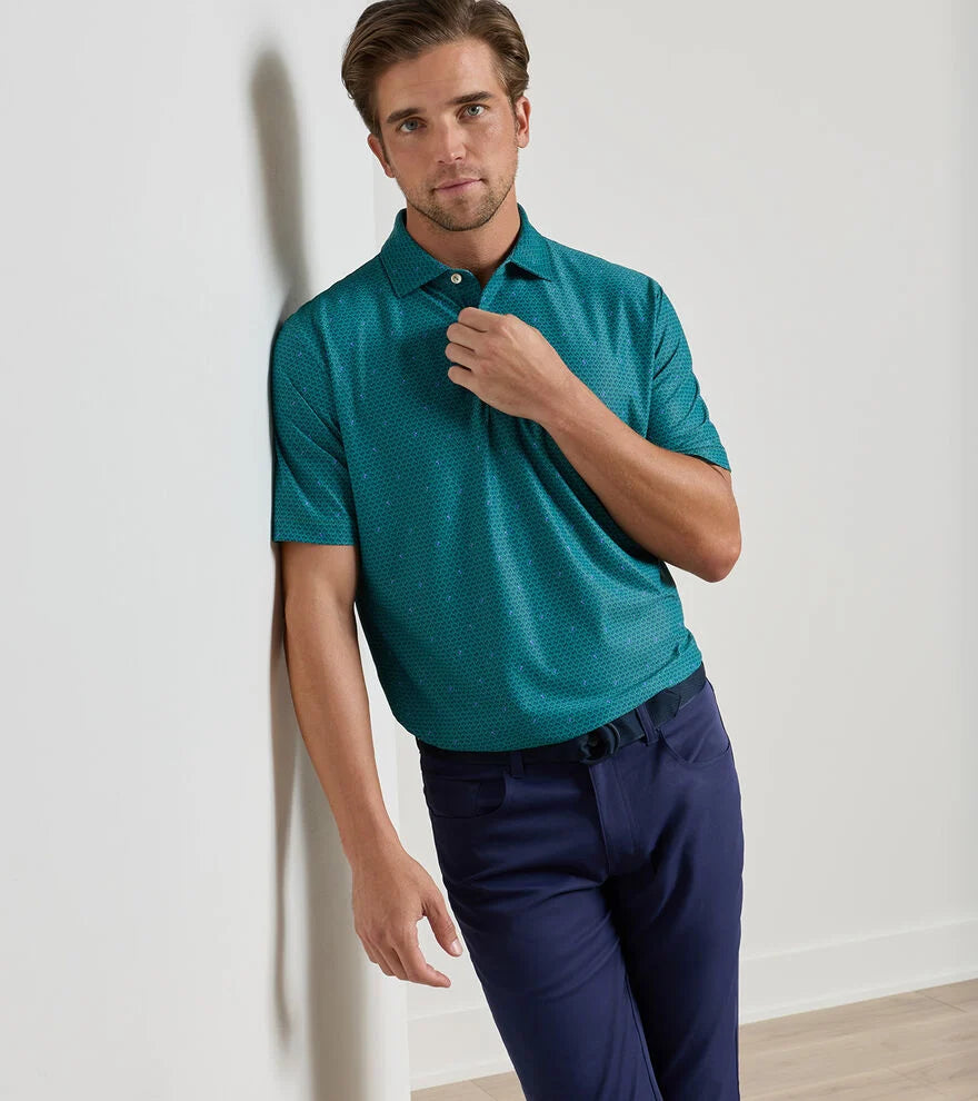 Peter Millar Island Rays Performance Mesh Polo: Snow Pea
