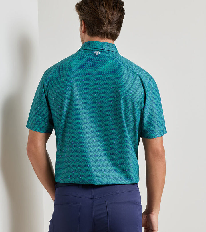 Peter Millar Island Rays Performance Mesh Polo: Snow Pea