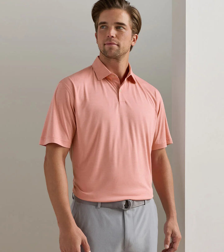 Peter Millar Featherweight Mélange Performance Polo: Venetian Pink