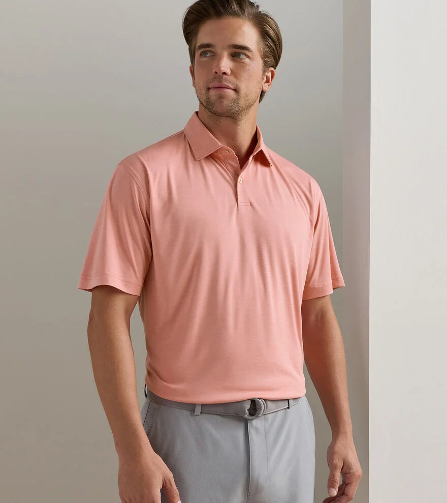 Peter Millar Featherweight Mélange Performance Polo: Venetian Pink
