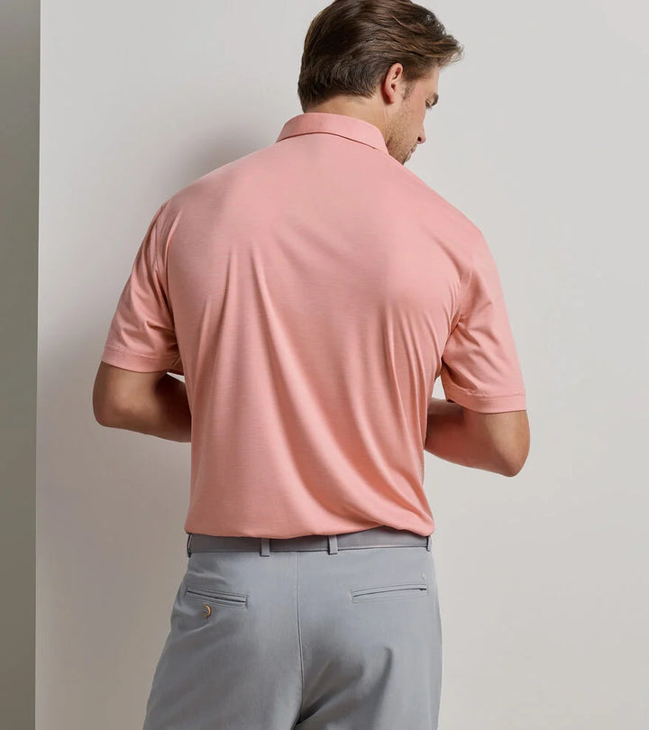 Peter Millar Featherweight Mélange Performance Polo: Venetian Pink