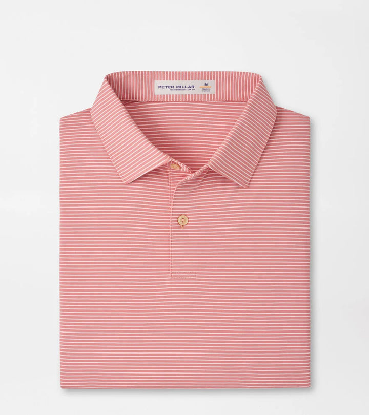 Peter Millar Featherweight Stripe Performance Polo: Venetian Pink