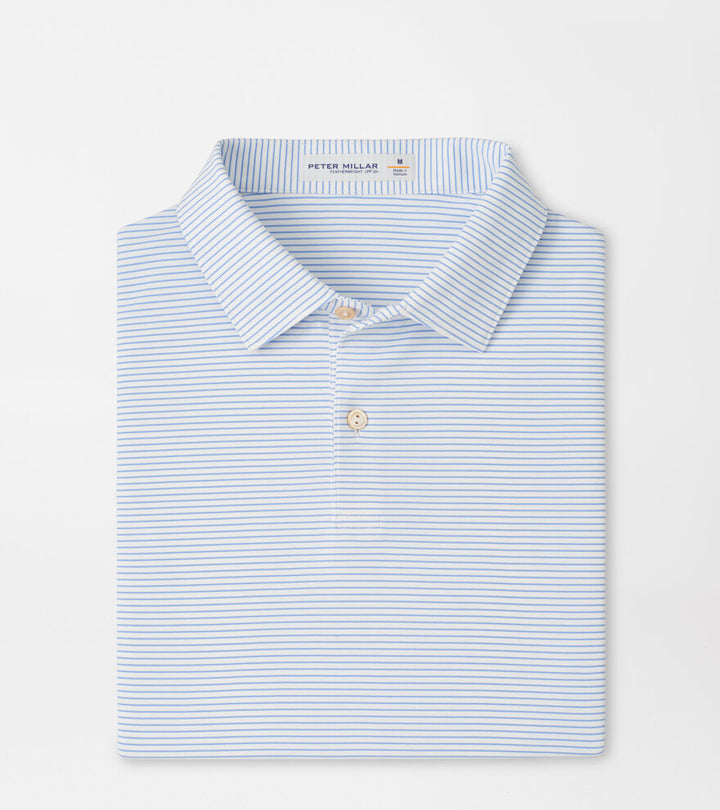 Peter Millar Featherweight Stripe Performance Polo: White