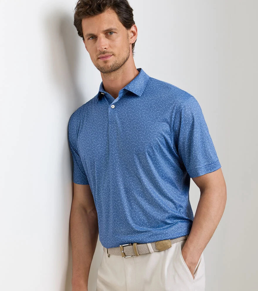 Peter Millar Featherweight Headcovers Performance Polo: Windsor Blue