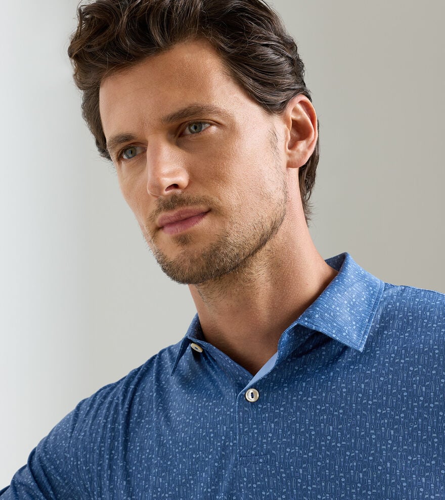 Peter Millar Featherweight Headcovers Performance Polo: Windsor Blue