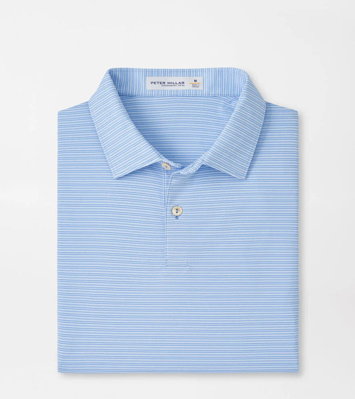 Peter Millar Featherweight Trading Stripe Performance Polo: Bluebird