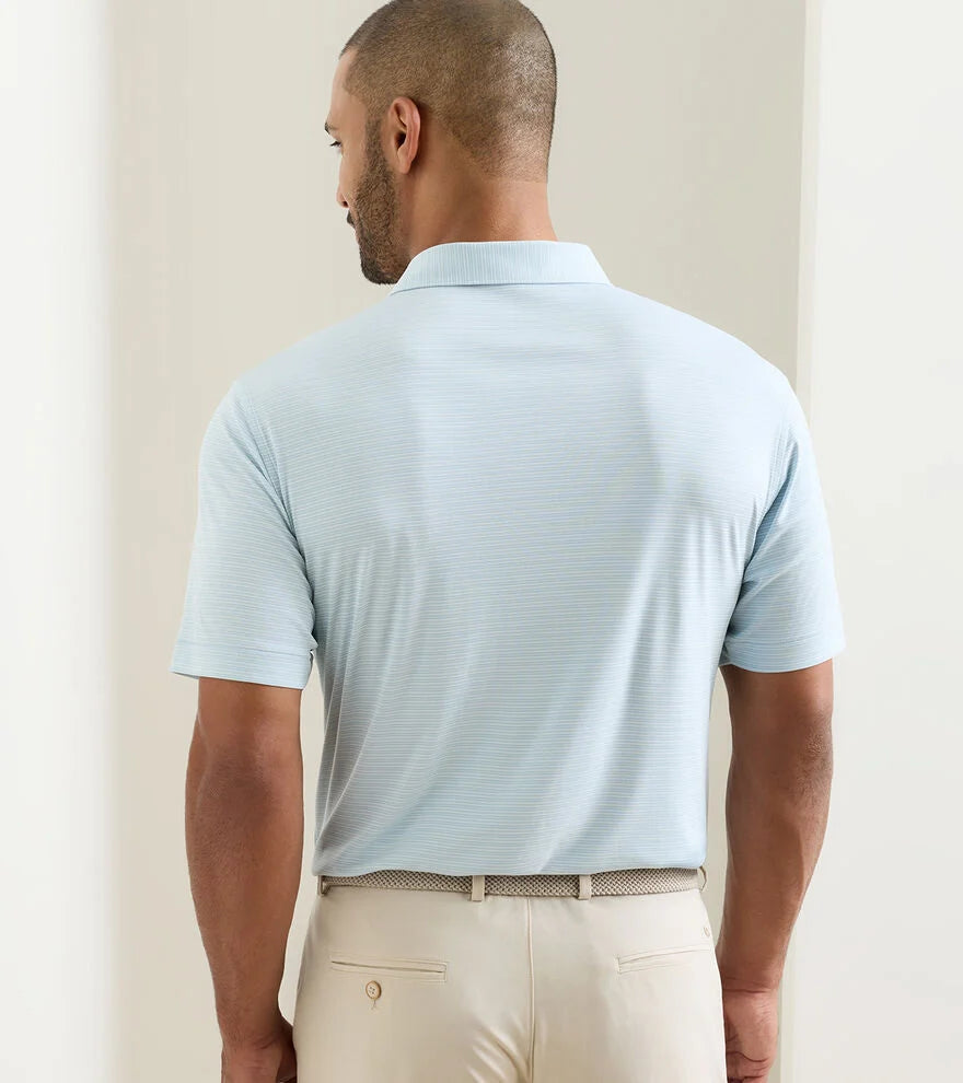 Peter Millar Featherweight Trading Stripe Performance Polo: Seaflower