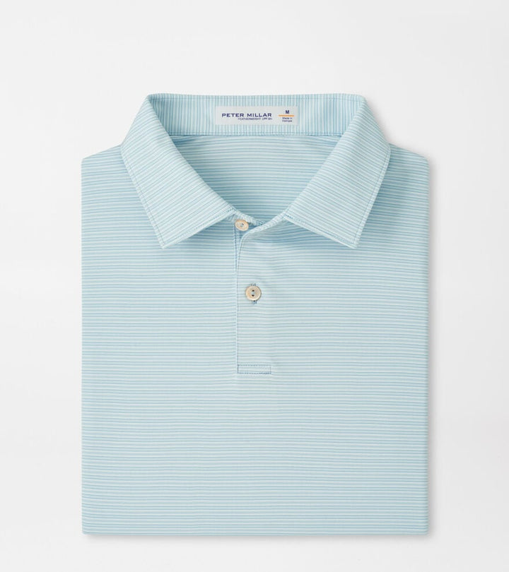 Peter Millar Featherweight Trading Stripe Performance Polo: Seaflower