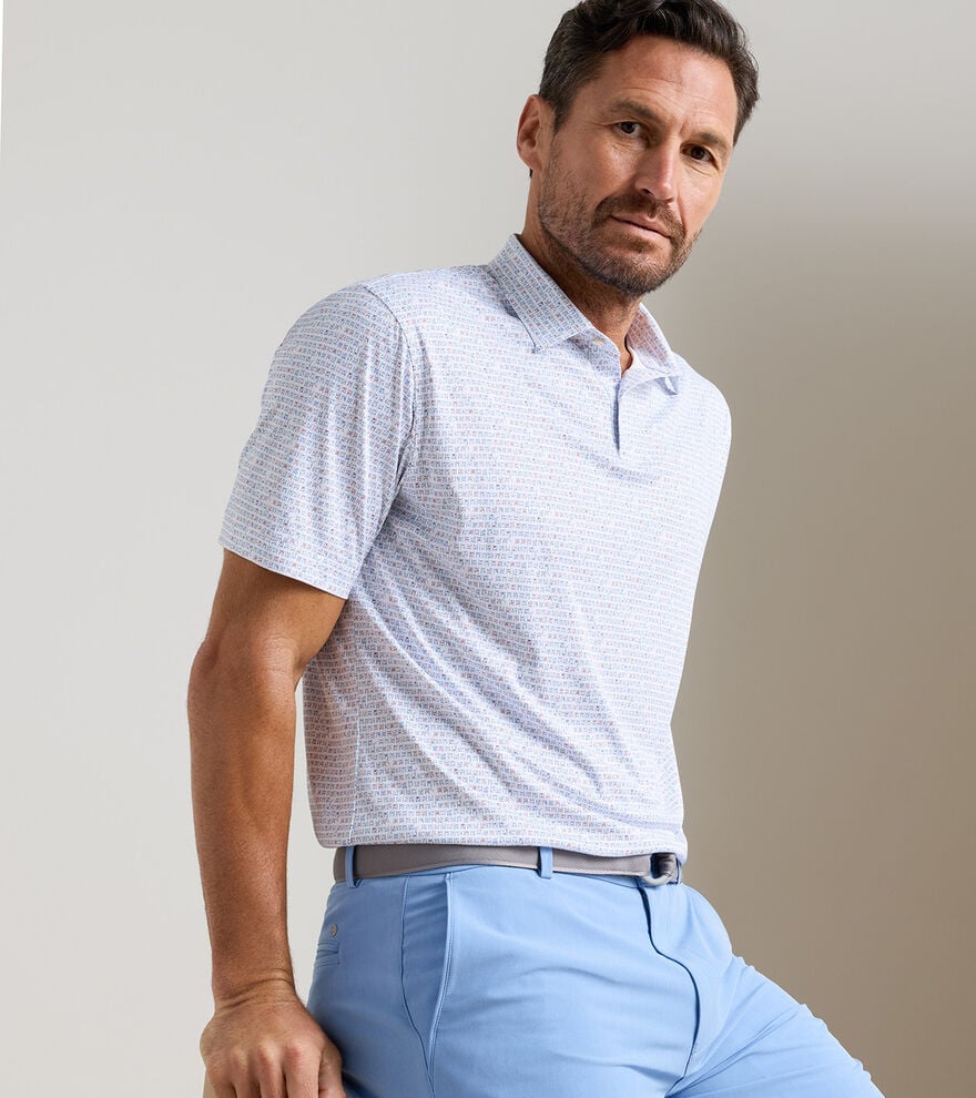 Peter Millar Featherweight Cornhole Performance Polo: White
