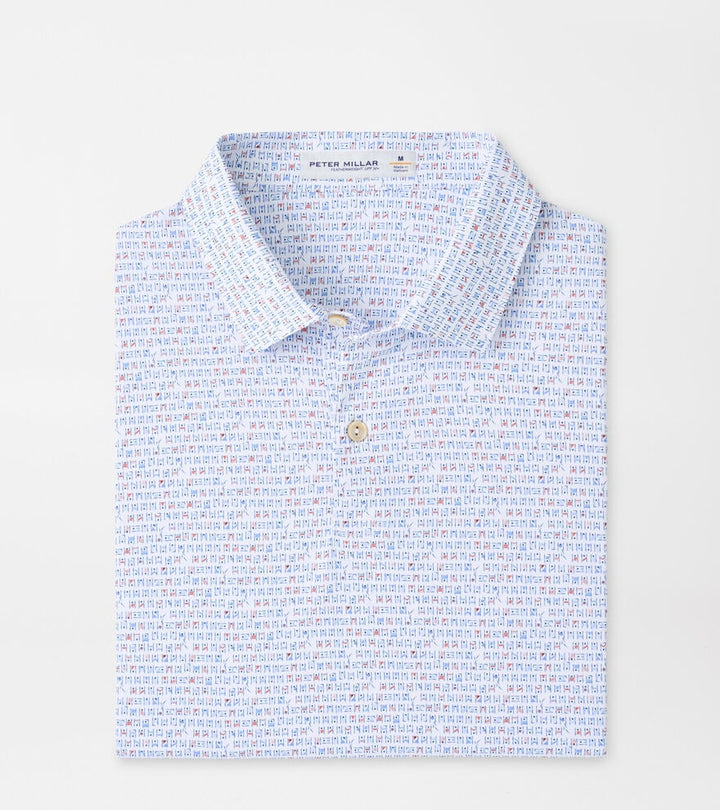Peter Millar Featherweight Cornhole Performance Polo: White
