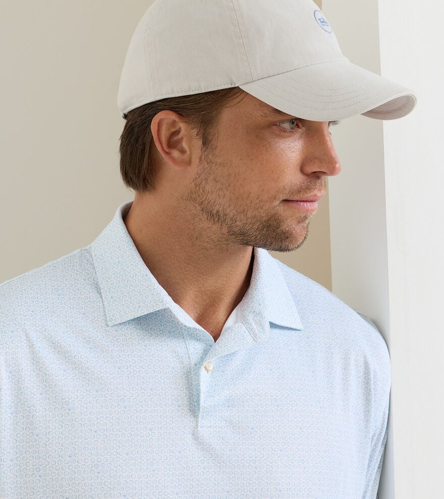 Peter Millar Featherweight Hoops Performance Polo: White