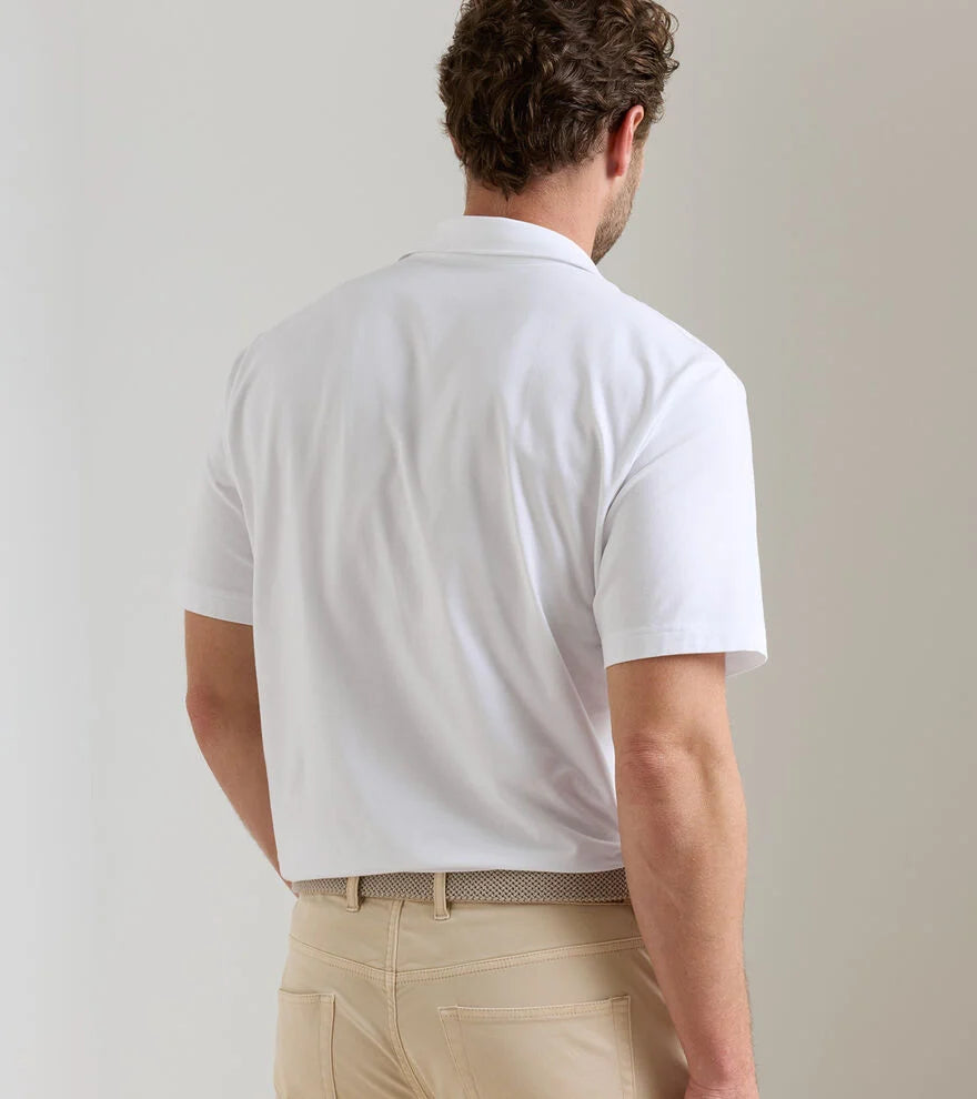 Peter Millar Crown Flex Cotton Polo: White