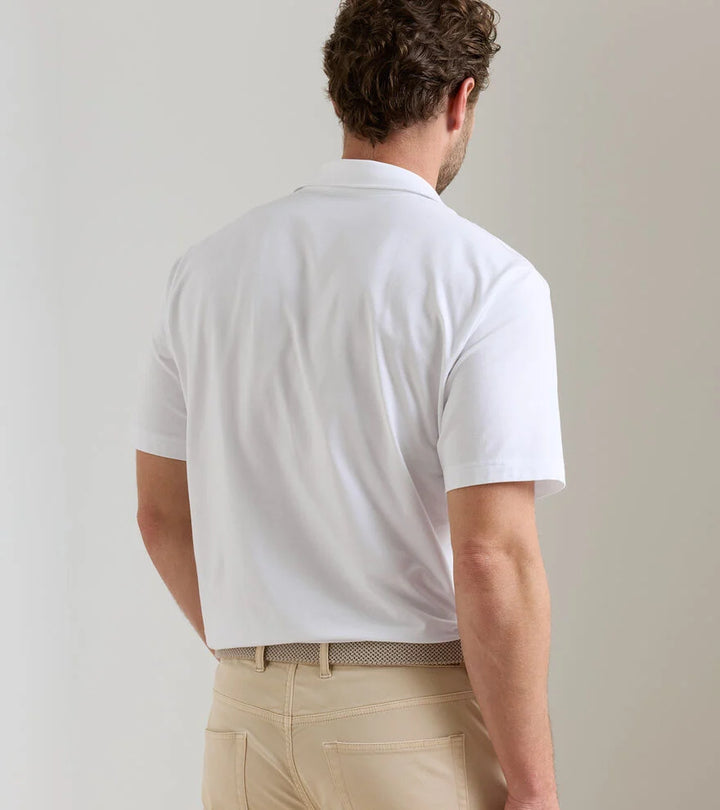 Peter Millar Crown Flex Cotton Polo: White