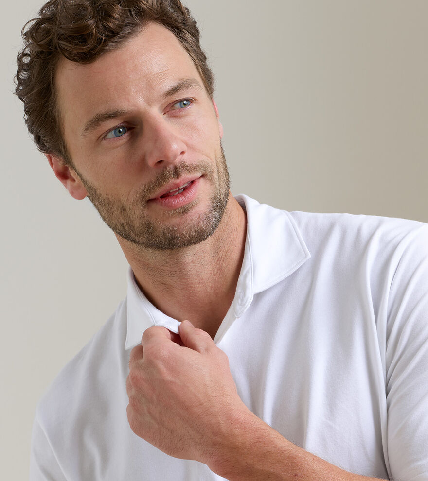 Peter Millar Crown Flex Cotton Polo: White