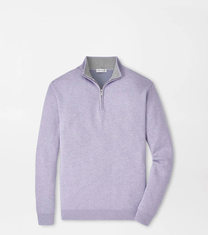 Peter Millar Coolspun Lite Cotton Quarter-Zip Sweater: Light Violet
