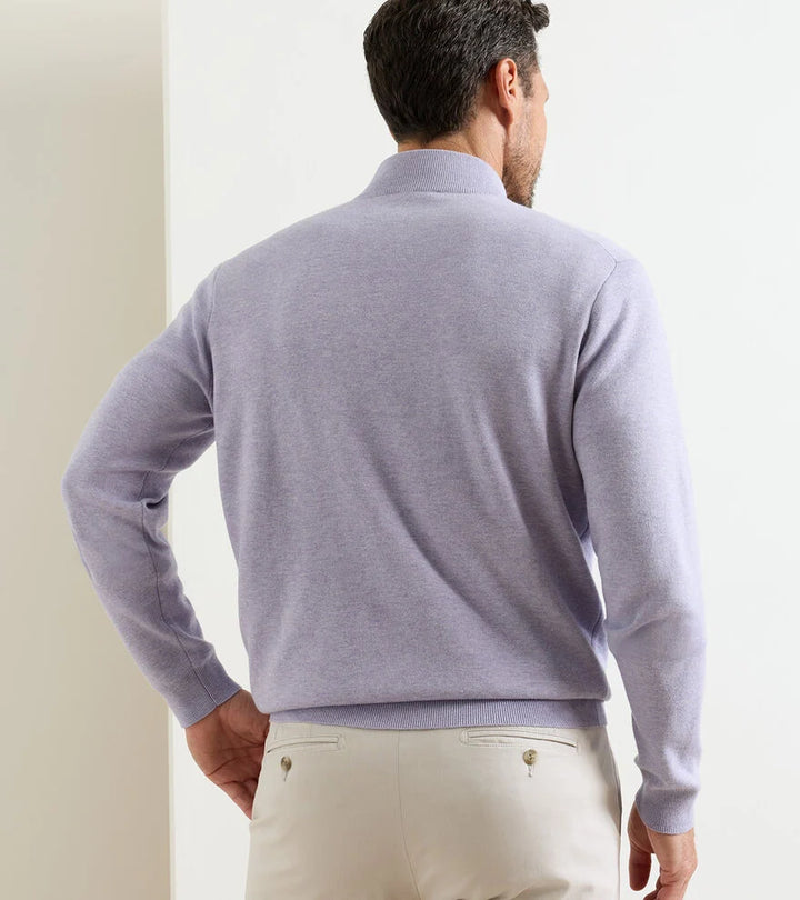 Peter Millar Coolspun Lite Cotton Quarter-Zip Sweater: Light Violet