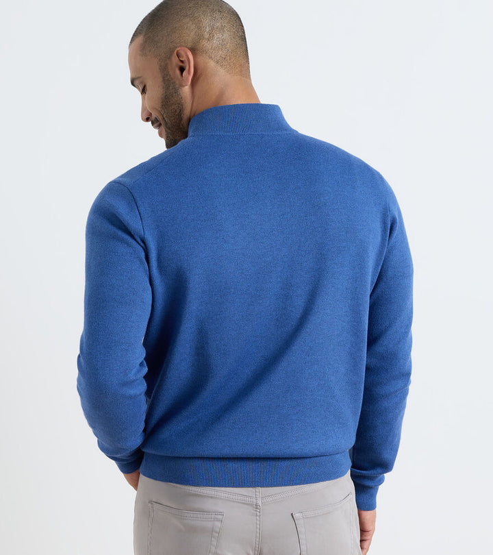 Peter Millar Coolspun Lite Cotton Quarter-Zip Sweater: Windsor Blue