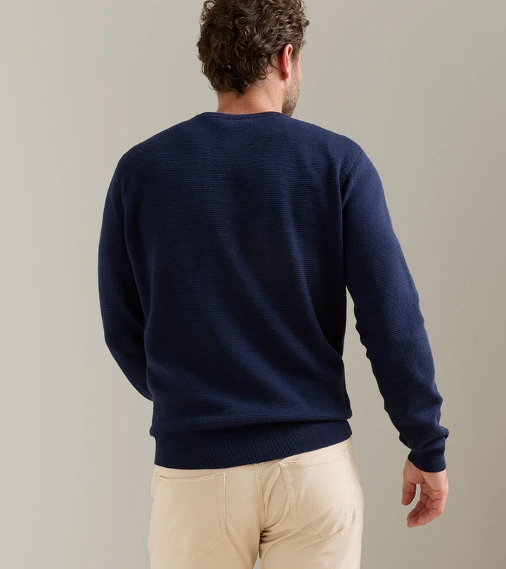 Peter Millar Coolspun Lite Textured Crewneck Sweater: Navy