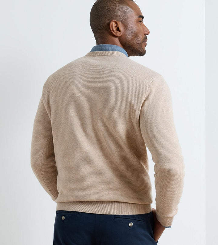 Peter Millar Coolspun Lite Textured Crewneck Sweater: Truffle