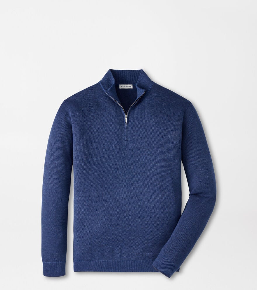 Peter Millar Coolspun Lite Birdseye Cotton Quarter-Zip Sweater