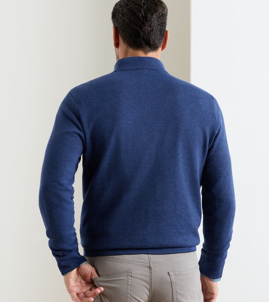 Peter Millar Coolspun Lite Birdseye Cotton Quarter-Zip Sweater