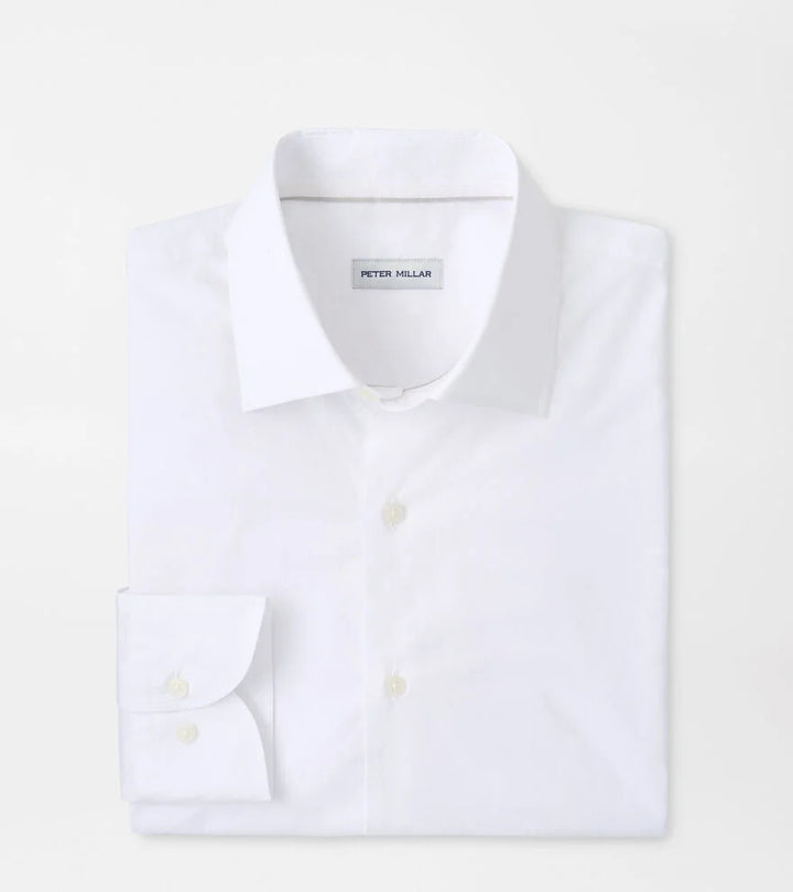 Peter Millar Brighton Perfect Poplin Sport Shirt: White
