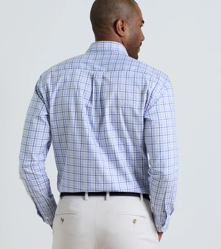 Peter Millar Simon Crown Lite Cotton-Stretch Sport Shirt: Cottage Blue