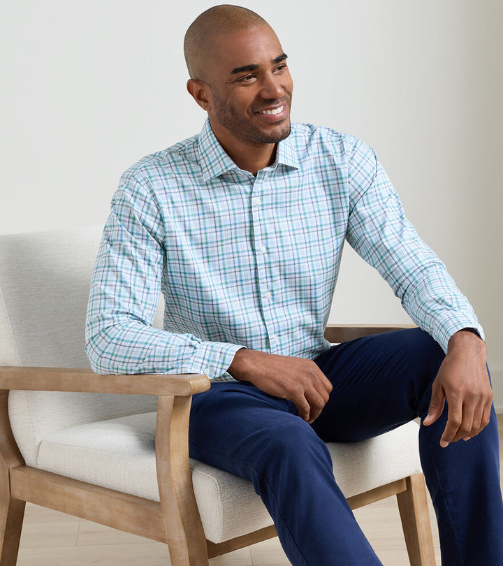 Peter Millar Simon Crown Lite Cotton-Stretch Sport Shirt: Windsor Blue