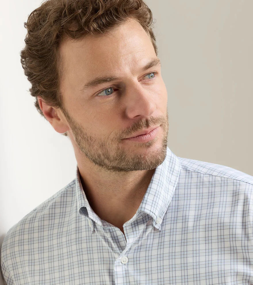 Peter Millar Douglas Crown Lite Cotton-Stretch Sport Shirt: Gale Grey