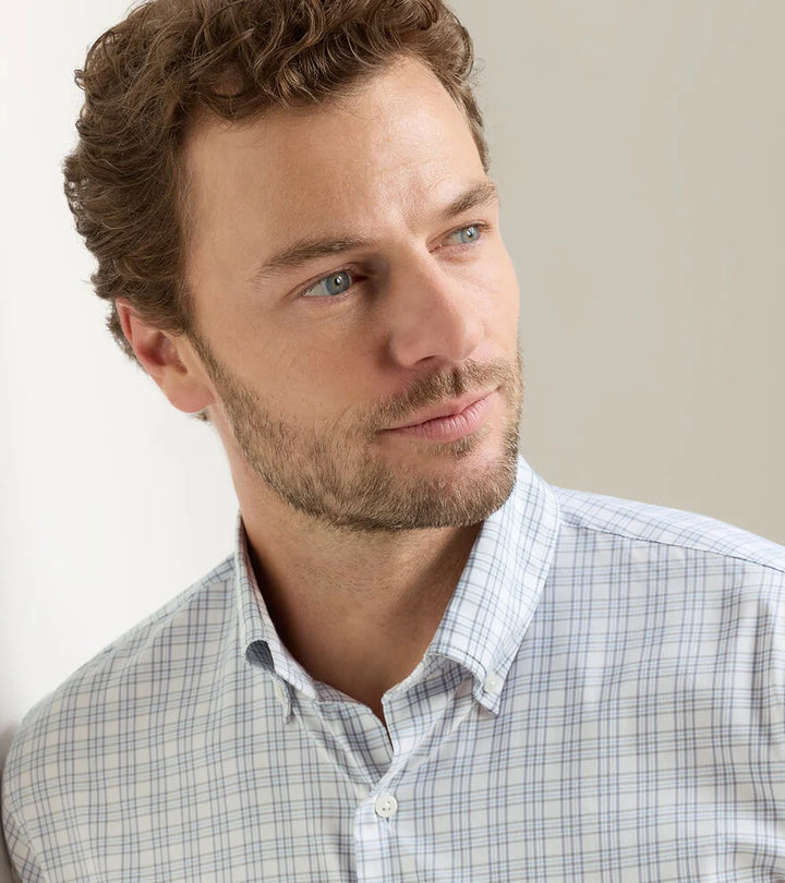 Peter Millar Douglas Crown Lite Cotton-Stretch Sport Shirt: Gale Grey