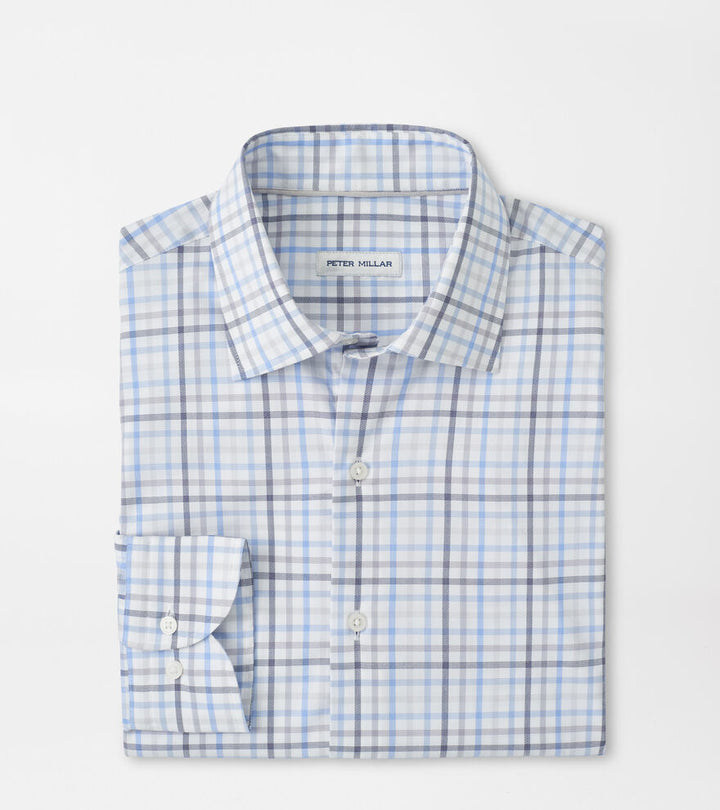 Peter Millar Warren Crown Lite Cotton-Stretch Sport Shirt: Cloudy Blue
