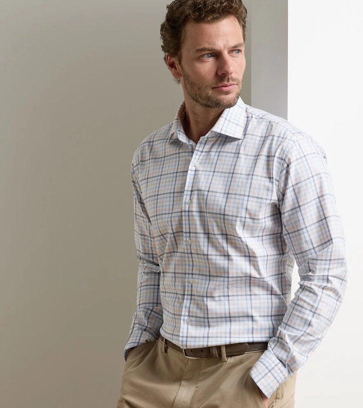 Peter Millar Warren Crown Lite Cotton-Stretch Sport Shirt: Navy