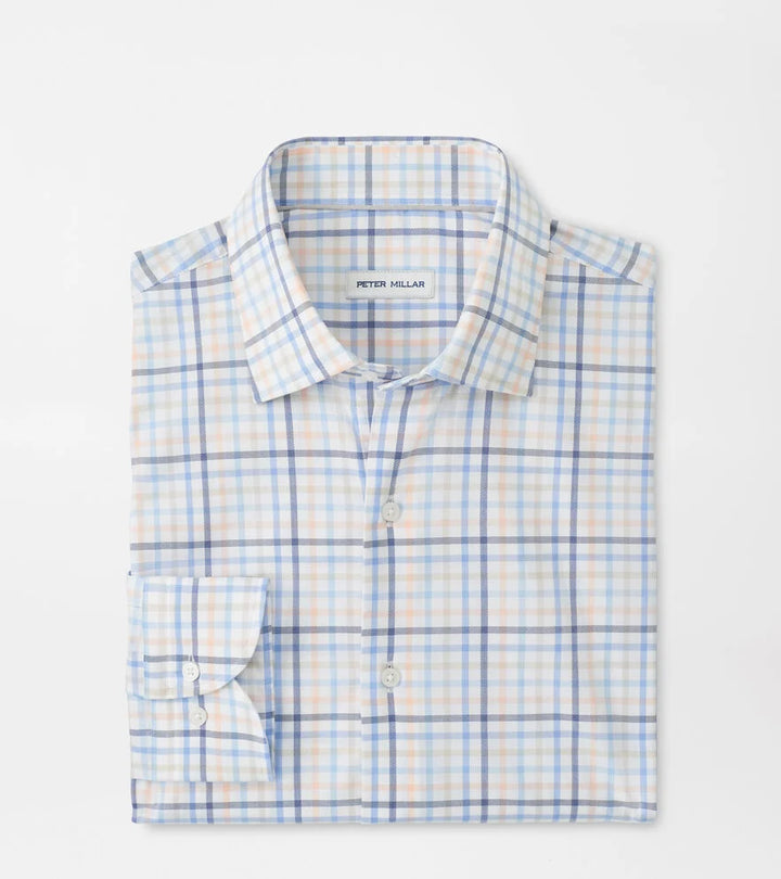 Peter Millar Warren Crown Lite Cotton-Stretch Sport Shirt: Navy