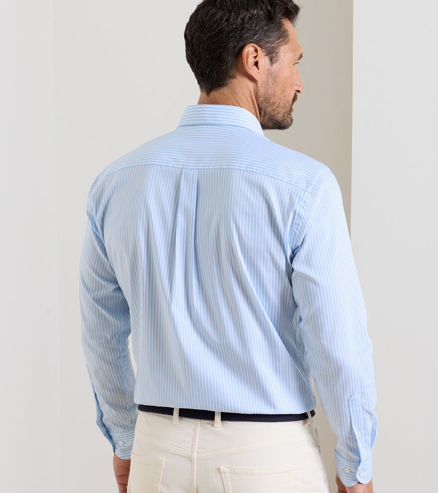 Peter Millar Langley Crown Lite Cotton-Stretch Sport Shirt: Cottage Blue