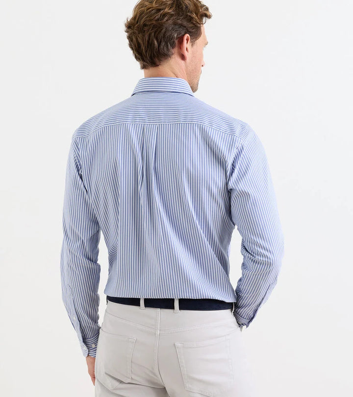 Peter Millar Langley Crown Lite Cotton-Stretch Sport Shirt: Windsor Blue