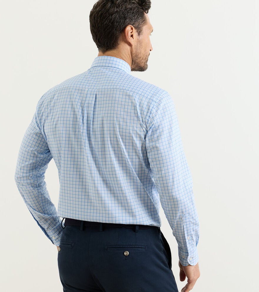 Peter Millar Calvin Crown Lite Cotton-Stretch Sport Shirt: Cottage Blue