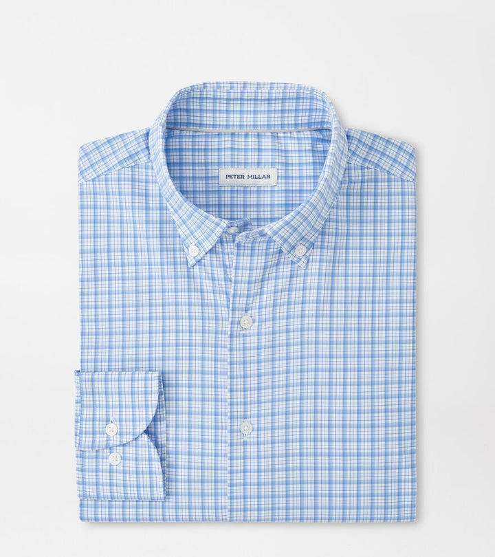 Peter Millar Calvin Crown Lite Cotton-Stretch Sport Shirt: Cottage Blue