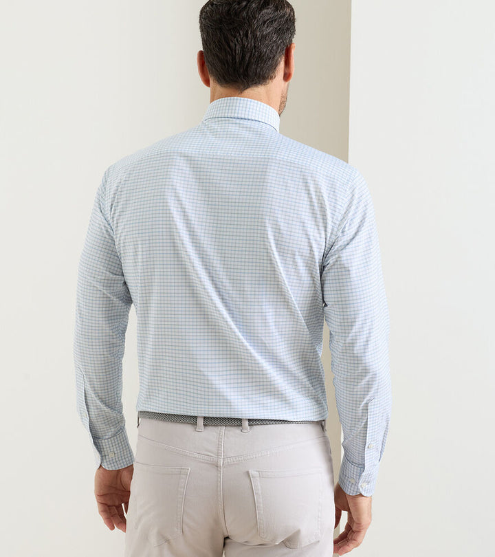 Peter Millar Rommel Performance Twill Sport Shirt: Cottage Blue