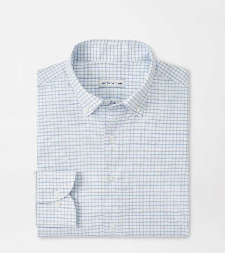 Peter Millar Rommel Performance Twill Sport Shirt: Cottage Blue