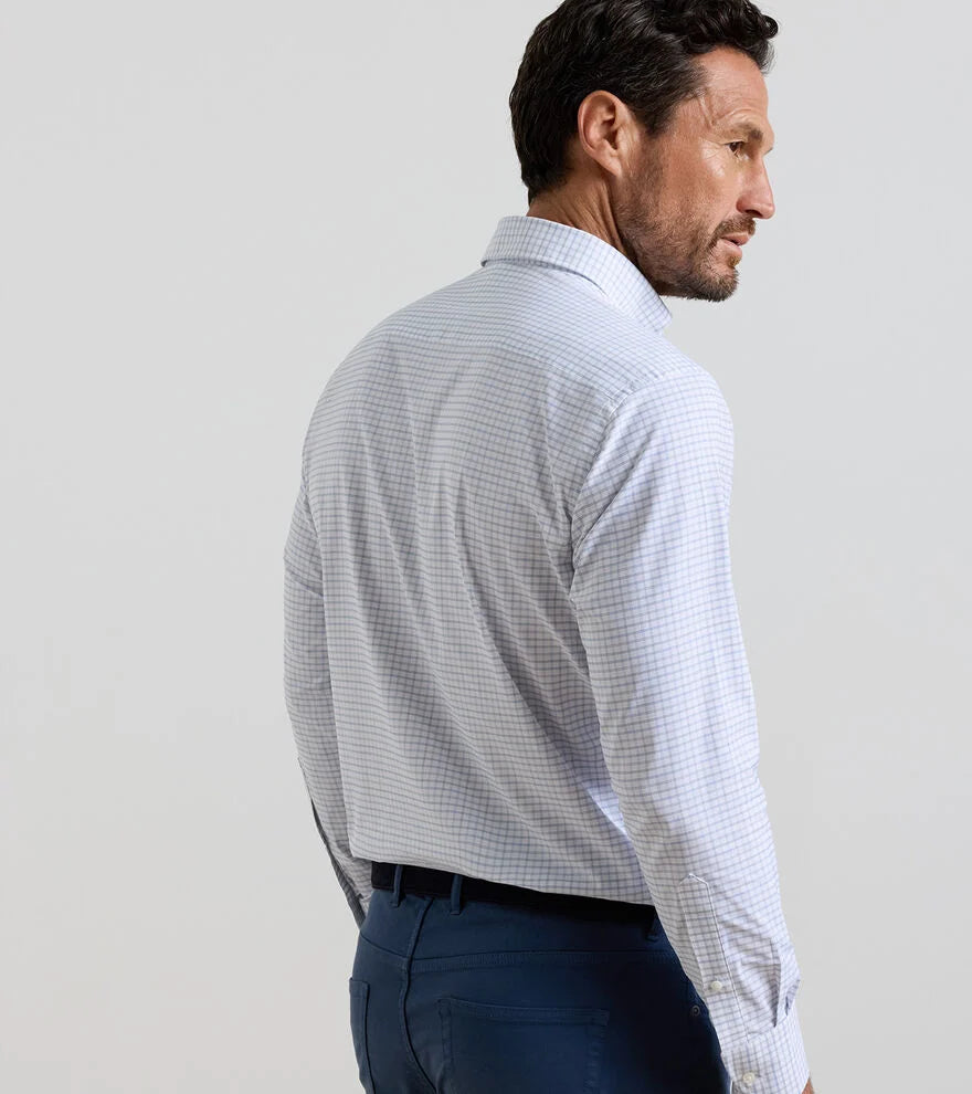 Peter Millar Rommel Performance Twill Sport Shirt: Cloudy Blue