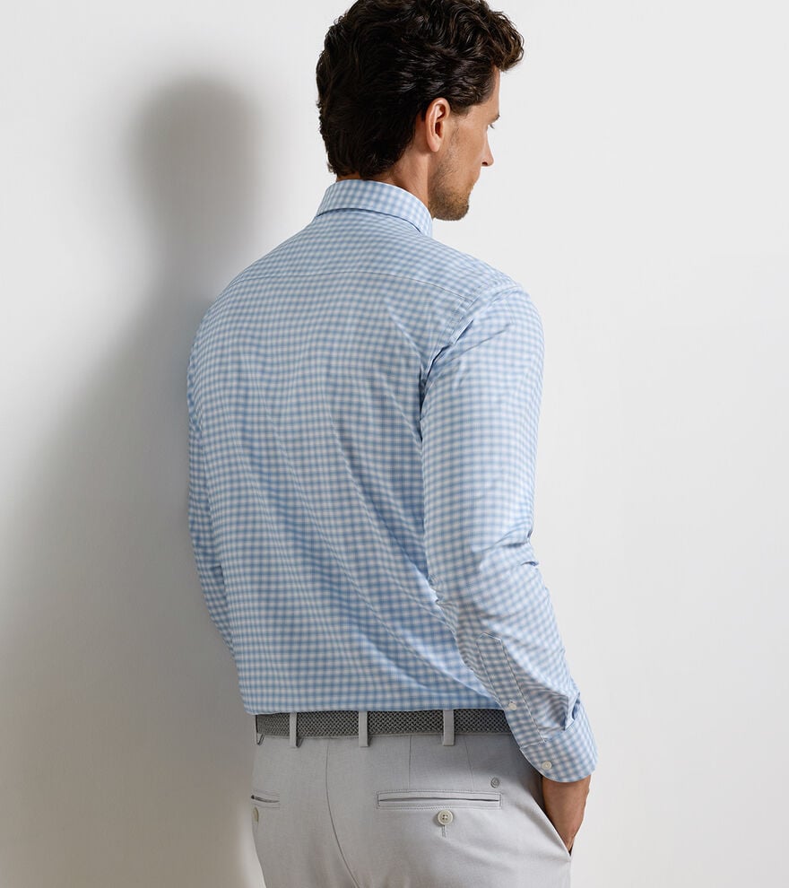 Peter Millar Lewis Performance Twill Sport Shirt: Cloudy Blue